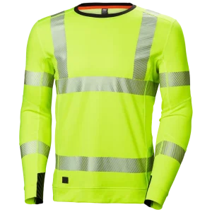 HELLY HANSEN ICU LIFA ACTIVE CREWNECK 75111 Hi Vis Reflective Long Sleeve Work T-Shirt MEN - UPF 40+