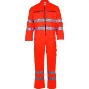 PLANAM High Visibility OUTDOOR Coverall Hi Vis Reflective Work Coverall MEN - Two Way Front Zipper