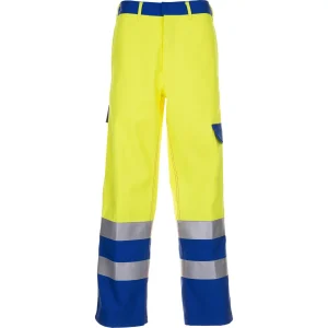 PLANAM MAJOR PROTECT WARN Hi Vis Reflective Work Trousers MEN - Flame Resistant