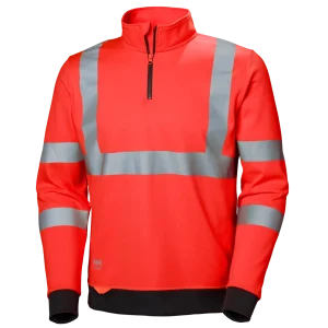HELLY HANSEN ADDVIS HALF ZIP SWEATSHIRT 79096 Hi Vis Reflective Work Sweatshirt MEN - Stretch Fabric