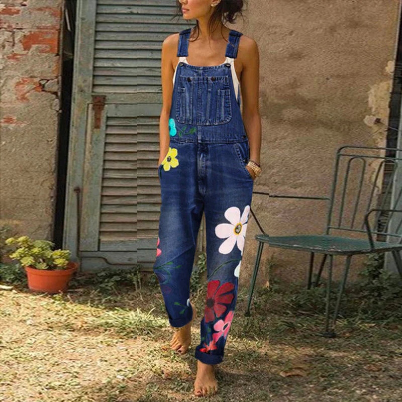 Alessandra | Tuta floreale in denim di alta qualità - immagine 2
