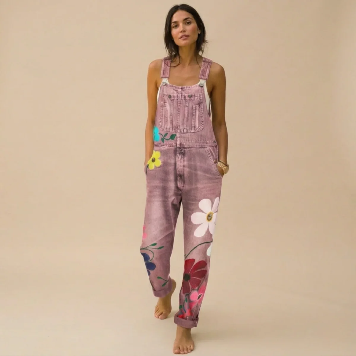 Alessandra | Tuta floreale in denim di alta qualità - immagine 6