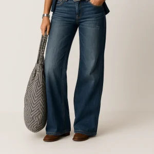 Della | Donna Jeans Denim Gamba Larga Morbidi e Versatili