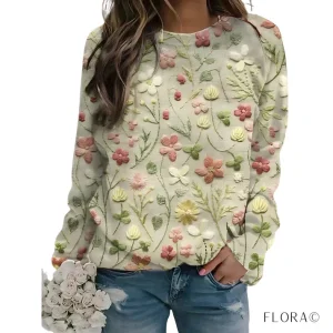 Fiora | Maglione Termico Con Ricamo Floreale