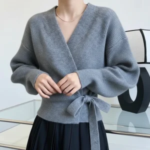 Lima | Cardigan Wrap Maglia con Laccio Avvolgente