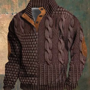 Maglione Casual Con Bottoni Per Uomo | Tervon