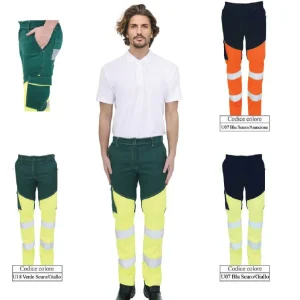 Pantalone catarifrangente multicolore