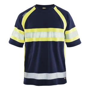 BLAKLADER 33371051 HI VIS T SHIRT Hi Vis Reflective Short Sleeve Work T-Shirt MEN - 100% Polyester