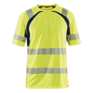 BLAKLADER 33971013 Hi Vis UV protected T shirt Hi Vis Reflective Short Sleeve Work T-Shirt MEN - 100% Polyester