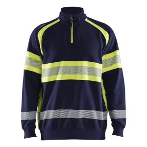 BLAKLADER 35531158 Hi Vis Sweater Hi Vis Reflective Half-zip Work Sweatshirt MEN - 100% Cotton