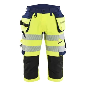 BLAKLADER 11231648 HI VIS PIRATE TROUSERS 4 WAY STRETCH Hi Vis Reflective Work Pirate Bermuda Men - double weave