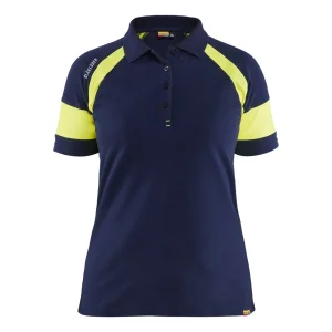 BLAKLADER 35291050 Women's Polo Shirt with Hi vis Hi Vis Reflective Short Sleeve Work Polo WOMEN - 60% Cotton