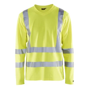 BLAKLADER 33811070 Hi Vis UV Long Sleeved T shirt Hi Vis Reflective Long Sleeve Work T-Shirt MEN - UV Protection