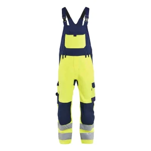 BLAKLADER 26631905 HI VIS BIB TROUSERS Work Overall Dungarees MEN - Water Repellent