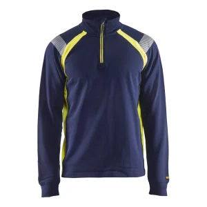 BLAKLADER 34321158 Hi Vis Reflective Half-zip Work Sweatshirt MEN - 100% Cotton