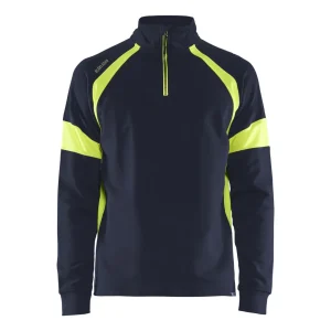 BLAKLADER 35501158 Hi Vis Reflective Half-zip Work Sweatshirt MEN - 100% Cotton