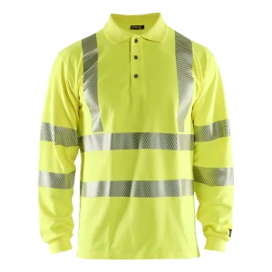 BLAKLADER 34391741 Multinorm long sleeved polo Hi Vis Reflective Long Sleeve Work Polo MEN - Flame Retardant