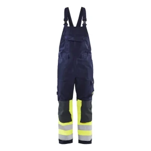 BLAKLADER 26071514 MULTINORM CLASS 1 BIB TROUSERS Hi Vis Reflective Work Bib Trousers Men - Antistatic