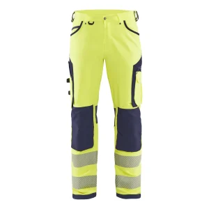 BLAKLADER 11971642 | Hi Vis Trousers 4 way stretch Hi Vis Reflective Work Trousers Men - Water Repellent