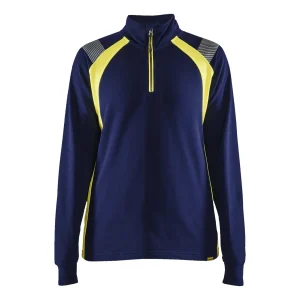 BLAKLADER 34031158 Hi Vis Reflective Half-zip Work Sweatshirt WOMEN - 100% Cotton
