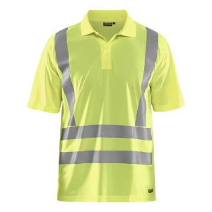 BLAKLADER 33911011 UV Polo Shirt Hi Vis Hi Vis Reflective Short Sleeve Work Polo MEN - 100% Polyester