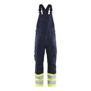 BLAKLADER 26051519 Inherent Steel Bib Trousers Hi Vis Reflective Work Bib Trousers Men - flame resistant