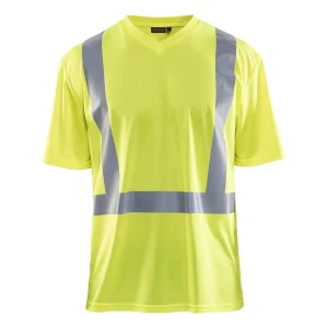 BLAKLADER 33821011 UV T SHIRT HI VIS Hi Vis Reflective Short Sleeve Work T-Shirt MEN - 100% Polyester