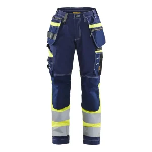 BLAKLADER 71961370 | Women's Hi vis Trousers with Stretch Hi Vis Reflective Work Trousers Women - 100% Cotton