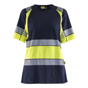 BLAKLADER 34101030 Women’s Hi Vis T Shirt Hi Vis Reflective Short Sleeve Work T-Shirt WOMEN - 100% Cotton