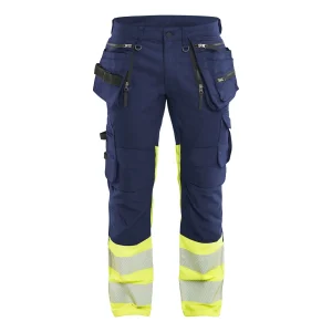 BLAKLADER 11301149 | Hi vis Trousers Stretch Hi Vis Reflective Work Trousers Men - Cordura Denim
