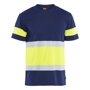 BLAKLADER 33871030 Hi Vis T shirt Hi Vis Reflective Short Sleeve Work T-Shirt MEN - 100% Cotton